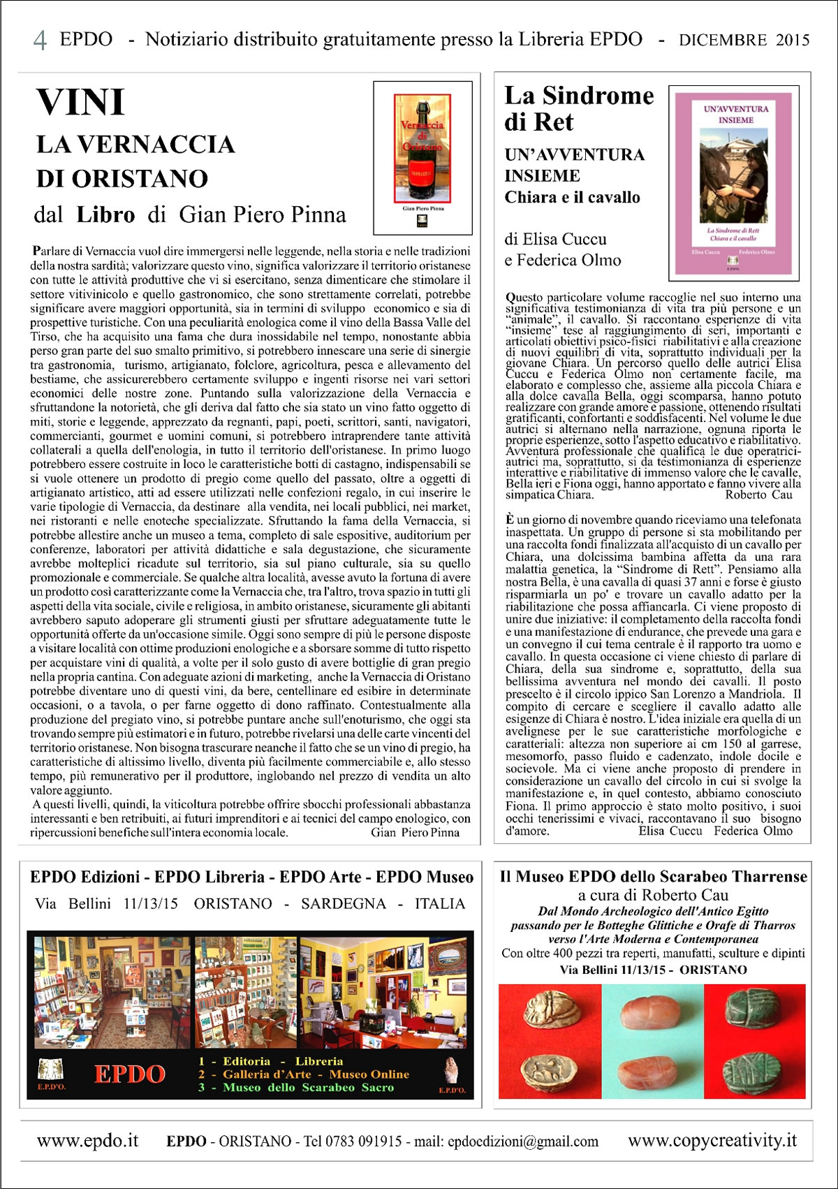 Notiziario Culturale EPDO - Oristano